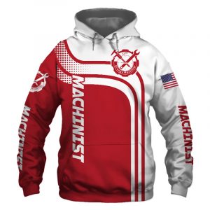 Machinist Red US Flag 3D Printed Hoodie/Zipper Hoodie