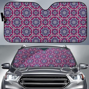 Magenta Mandala Bohemian Car Auto Sun Shade