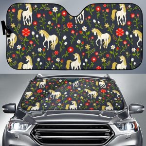 Magic Floral Unicorn Car Auto Sun Shade
