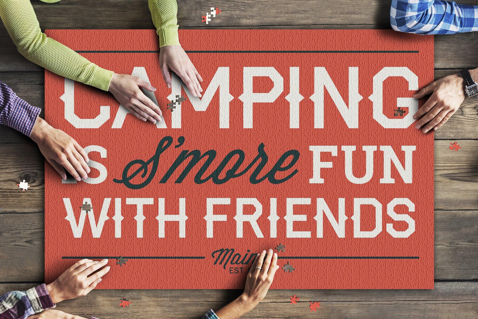 Maine Camping Is S’More Fun With Friends Jigsaw Puzzle Set Maine Camping Is S’More Fun With Friends Jigsaw Puzzle Set