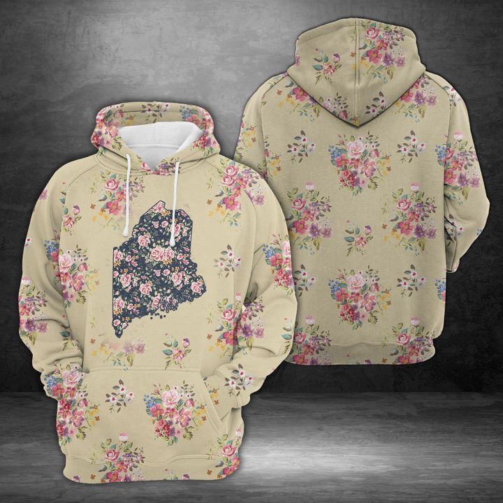 Maine Floral Vintage 3D Printed Hoodie/Zipper Hoodie Maine Floral Vintage 3D Printed Hoodie/Zipper Hoodie