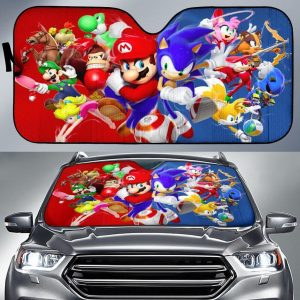 Mario And Sonics Car Auto Sun Shade