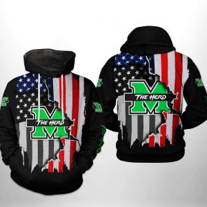Marshall Thundering Herd NCAA US Flag 3D Printed Hoodie/Zipper Hoodie