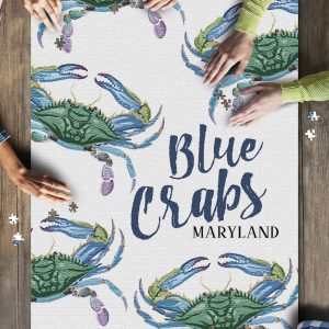 Maryland Blue Crabs Pattern Jigsaw Puzzle Set