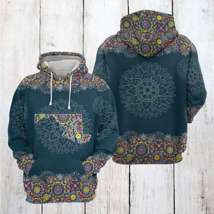 Maryland Mandala 3D Printed Hoodie/Zipper Hoodie Maryland Mandala 3D Printed Hoodie/Zipper Hoodie