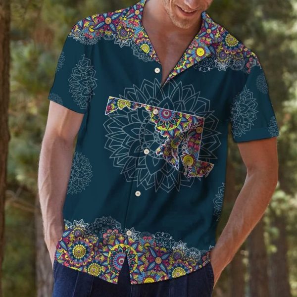 Maryland Mandala Hawaiian Shirt Summer Button Up