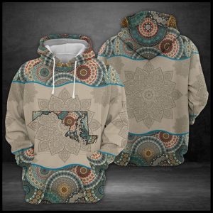 Maryland State Mandala 3D Printed Hoodie/Zipper Hoodie
