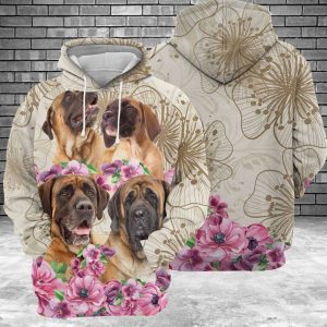 Mastiff Flower 3D Printed Hoodie/Zipper Hoodie
