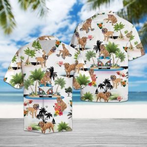 Mastiff Vacation Hawaiian Shirt Summer Button Up