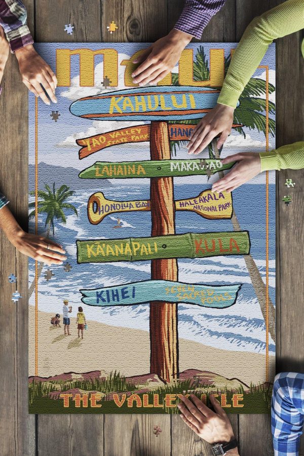 Maui, Hawaii Signpos Jigsaw Puzzle Set
