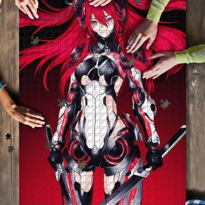 Mecha Girl Red Warrior Katana Jigsaw Puzzle Set
