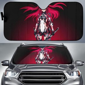 Mecha Girl Red Warrior Katanas Anime Car Auto Sun Shade