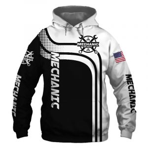 Mechanic Black US Flag 3D Printed Hoodie/Zipper Hoodie