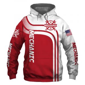 Mechanic Red US Flag 3D Printed Hoodie/Zipper Hoodie