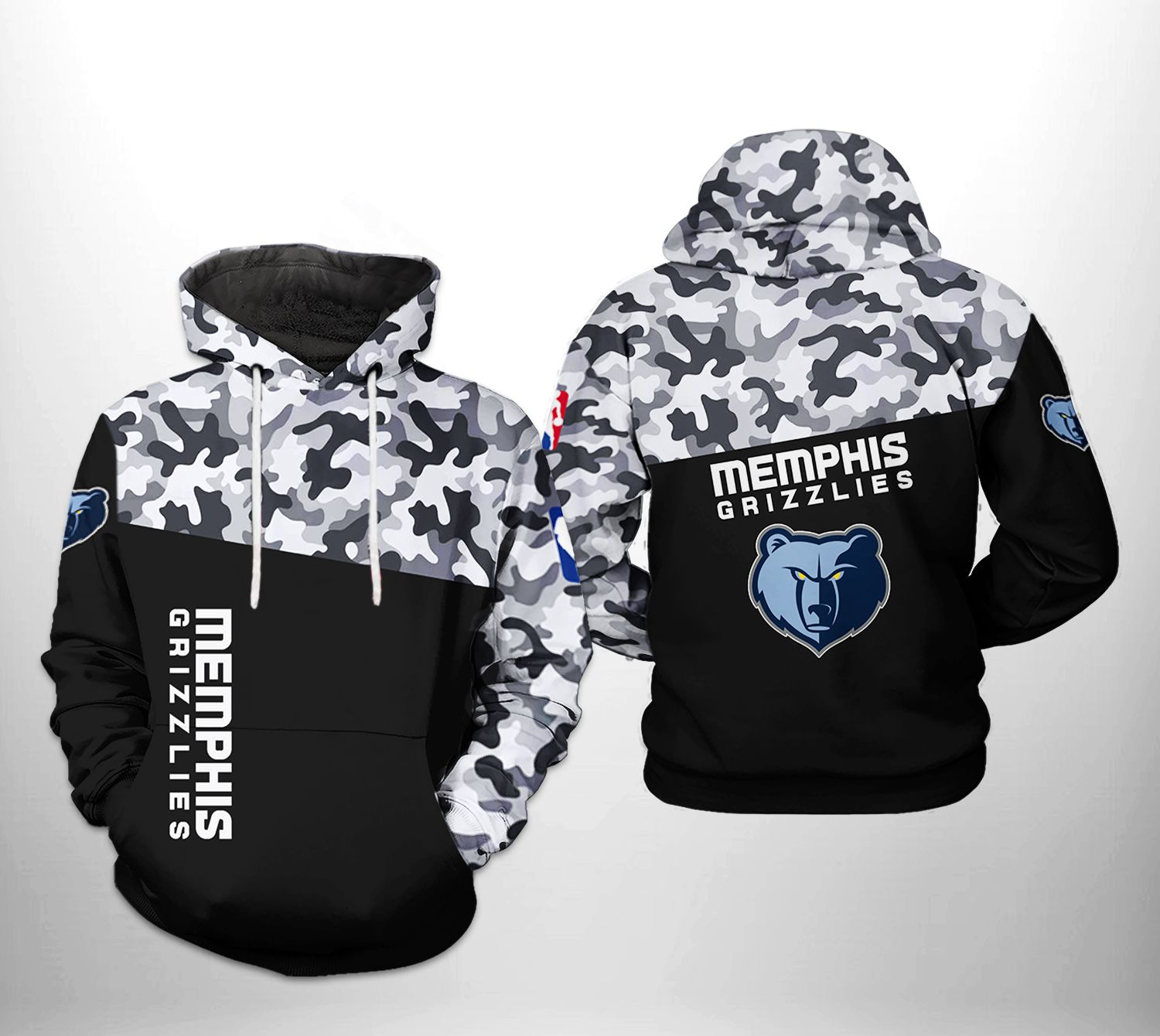 Memphis Grizzlies NBA Camo Veteran Team 3D Printed Hoodie/Zipper Hoodie Memphis Grizzlies NBA Camo Veteran Team 3D Printed Hoodie/Zipper Hoodie