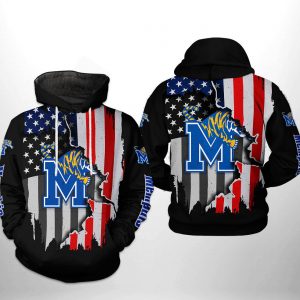 Memphis Tigers NCAA US Flag 3D Printed Hoodie/Zipper Hoodie