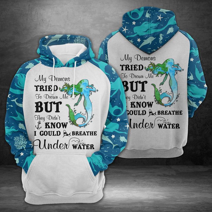 Mermaid 3D Printed Hoodie/Zipper Hoodie Mermaid 3D Printed Hoodie/Zipper Hoodie