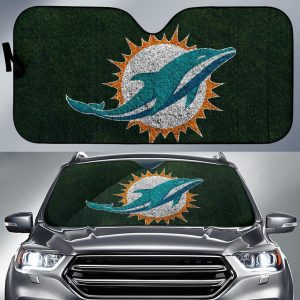 Miami Dolphins Grass Background Car Auto Sun Shade