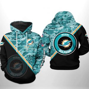 Miami Dolphins NFL Camo Team 3D Printed Hoodie/Zipper Hoodie