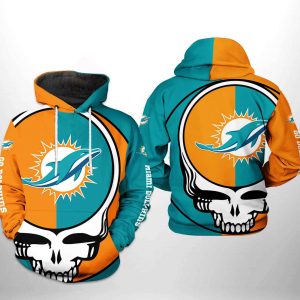 Miami Dolphins NFL Grateful Dead 3D Printed Hoodie/Zipper Hoodie