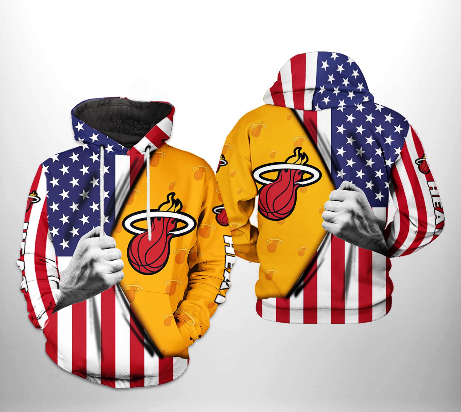 Miami Heat NBA US Flag Team 3D Printed Hoodie/Zipper Hoodie Miami Heat NBA US Flag Team 3D Printed Hoodie/Zipper Hoodie