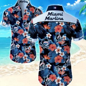 Miami Marlins Hawaiian Shirt Summer Button Up