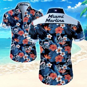 Miami Marlins Hawaiian Shirt Summer Button Up