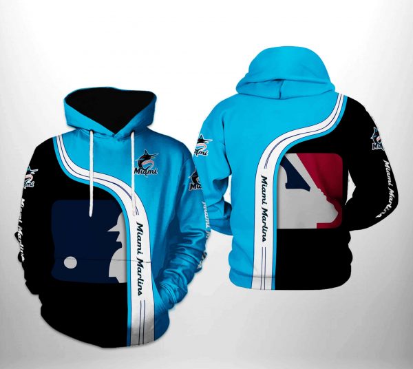 Miami Marlins MLB Team 3D Printed Hoodie/Zipper Hoodie