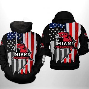 Miami Redhawks NCAA US Flag 3D Printed Hoodie/Zipper Hoodie
