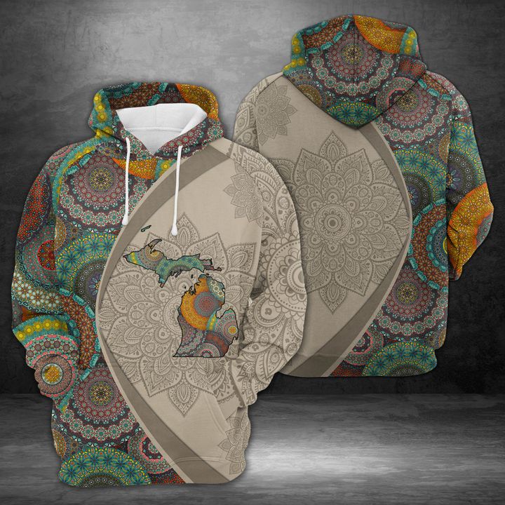 Michigan Mandala 3D Printed Hoodie/Zipper Hoodie Michigan Mandala 3D Printed Hoodie/Zipper Hoodie