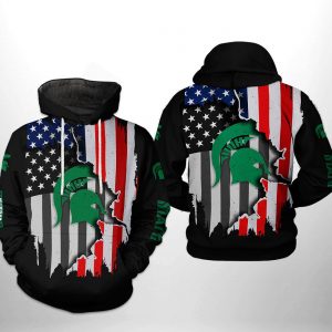 Michigan State Spartans NCAA US Flag 3D Printed Hoodie/Zipper Hoodie