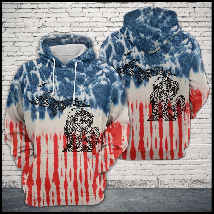 Michigan Usa Tie Dye 3D Printed Hoodie/Zipper Hoodie Michigan Usa Tie Dye 3D Printed Hoodie/Zipper Hoodie