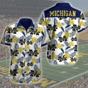 Michigan Wolverines Football Hawaiian Shirt Summer Button Up