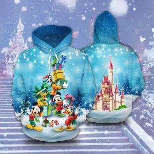 Mickey And Friends Christmas Art 3D Printed Hoodie/Zipper Hoodie