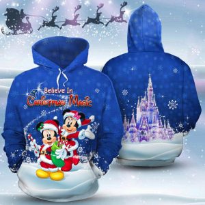 Mickey And Minnie Believe In Christmas Magic 3D Printed Hoodie/Zipper Hoodie