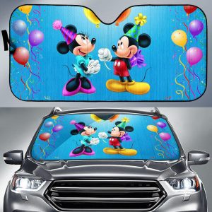 Mickey, And Minnie Mouses Cartoon Car Auto Sun Shade