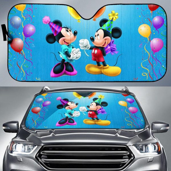 Mickey, And Minnie Mouses Cartoon Car Auto Sun Shade