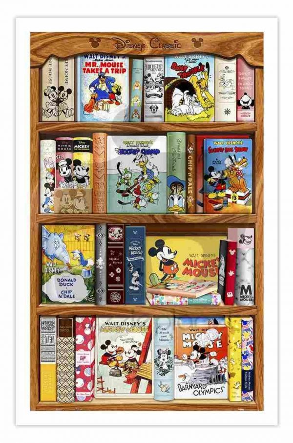 Mickey & Friends Series Classic Bookcase Jigsaw Puzzle Set