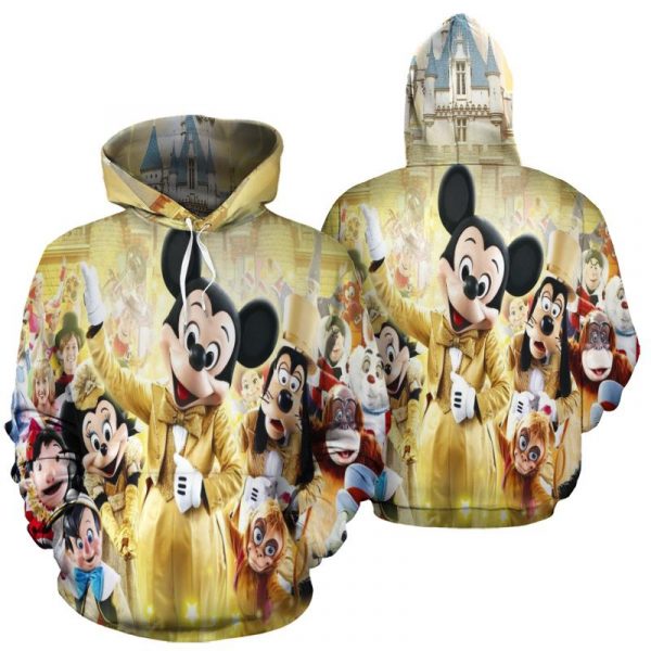 Mickey Gold Disney Land 3D Printed Hoodie/Zipper Hoodie