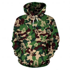 Mickey Head Pattern Camo 3D Printed Hoodie/Zipper Hoodie