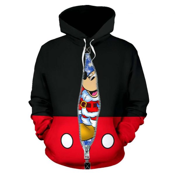 Mickey Hidden Santa Christmas Gift 3D Printed Hoodie/Zipper Hoodie