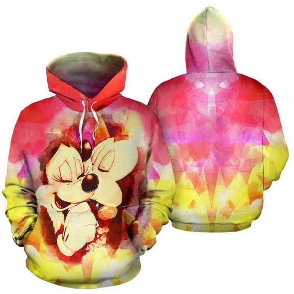 Mickey Kiss Minnie 3D Printed Hoodie/Zipper Hoodie