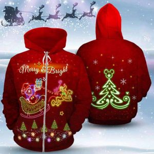 Mickey Merry Christmas 3D Printed Hoodie/Zipper Hoodie