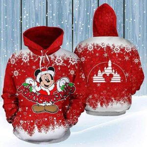 Mickey Merry Christmas 3D Printed Hoodie/Zipper Hoodie