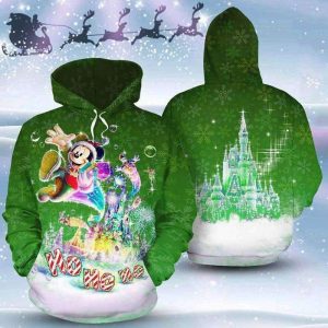 Mickey Merry Christmas Ho Ho Ho Green 3D Printed Hoodie/Zipper Hoodie