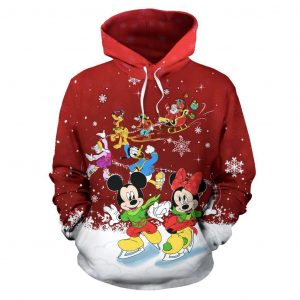 Mickey Minnie And Friends Skating 3D Printed Hoodie/Zipper Hoodie