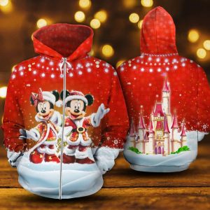 Mickey Minnie Christmas Costume 3D Printed Hoodie/Zipper Hoodie