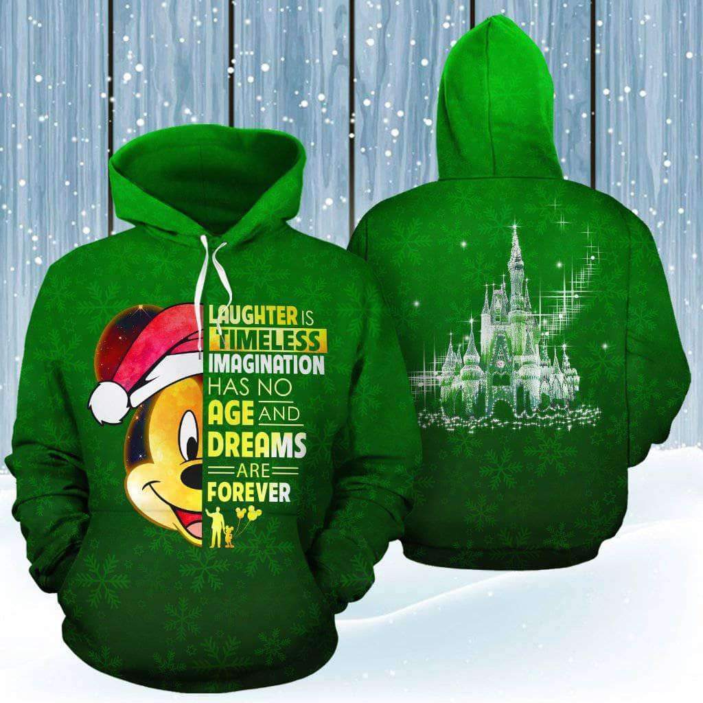 Mickey Mouse Face Christmas Quote Green 3D Printed Hoodie/Zipper Hoodie Mickey Mouse Face Christmas Quote Green 3D Printed Hoodie/Zipper Hoodie