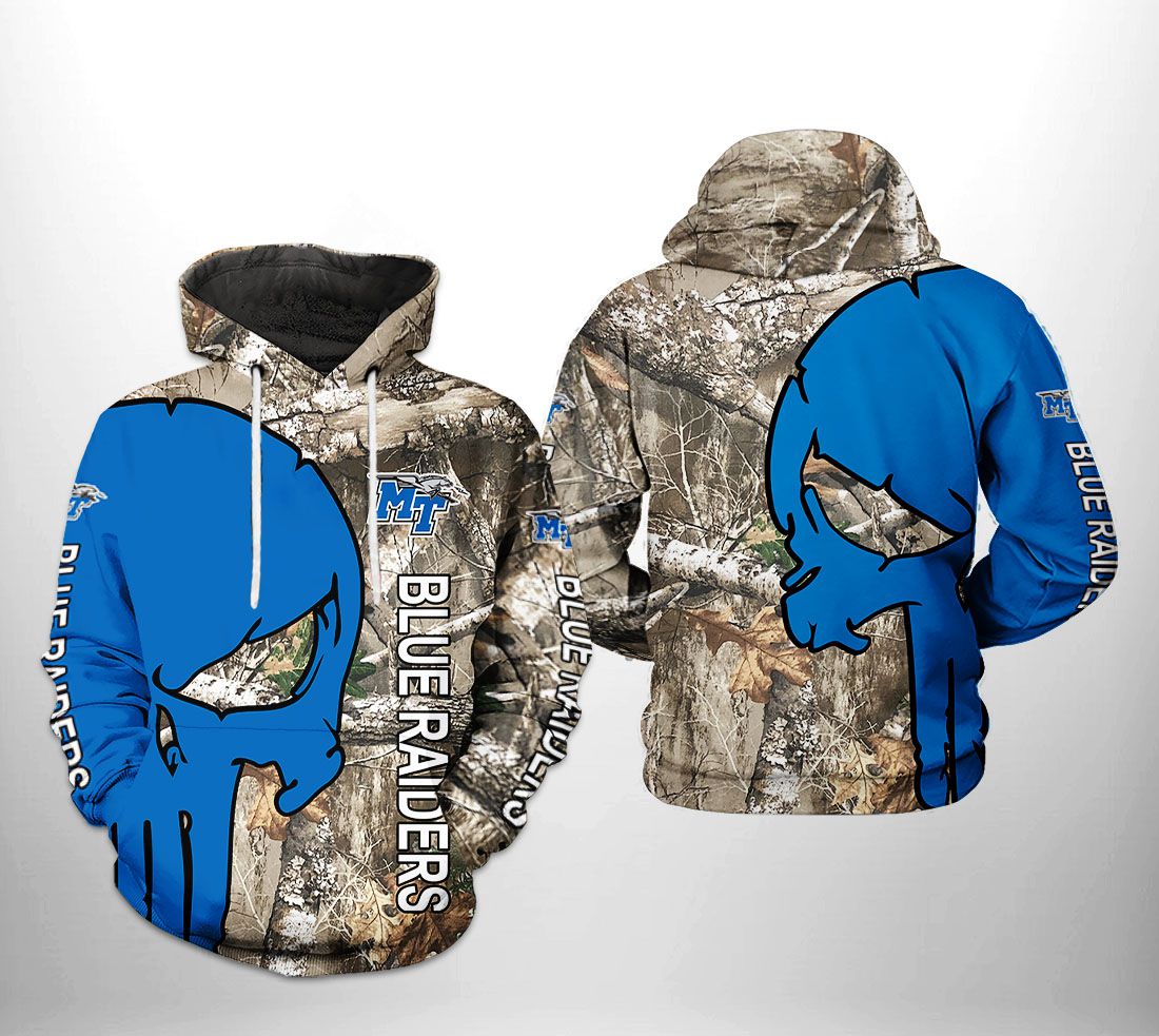 Middle Tennessee Blue Raiders NCAA Camo Veteran Hunting 3D Printed Hoodie/Zipper Hoodie Middle Tennessee Blue Raiders NCAA Camo Veteran Hunting 3D Printed Hoodie/Zipper Hoodie