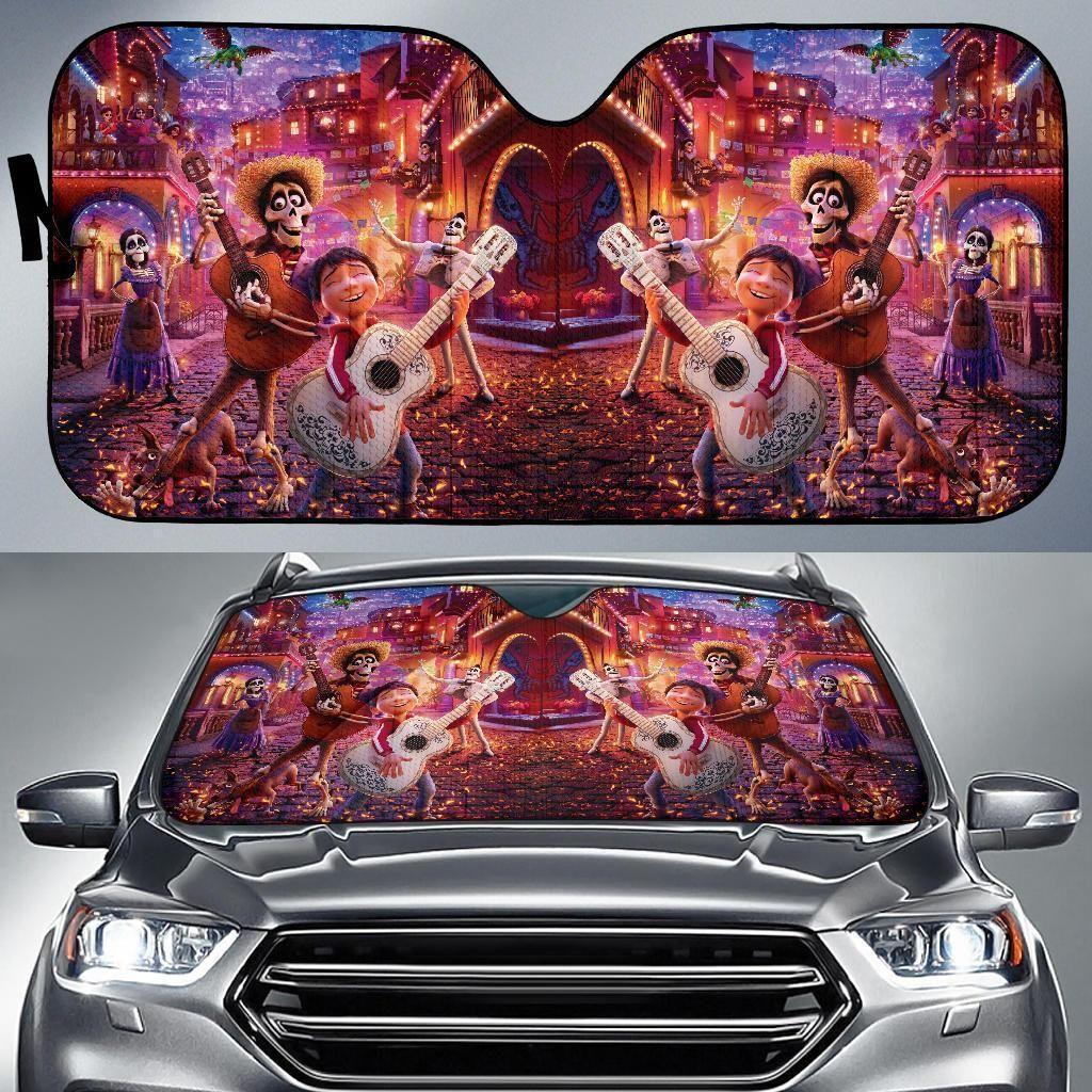Miguel Coco Happy Play Guitar Car Auto Sun Shade Miguel Coco Happy Play Guitar Car Auto Sun Shade